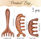 EupHHonycs 3 Pcs Wooden Head Scalp Massager Comb, Wooden Wide Tooth Comb - Image 2