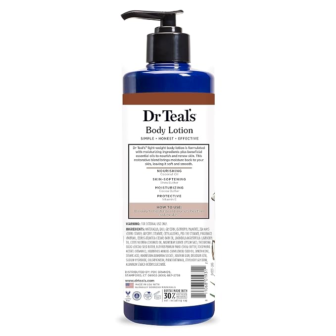 Dr Teal's 24 Hour Moisture+ Body Lotion, Coconut Oil & Essential Oils, 18 fl oz - Image 8