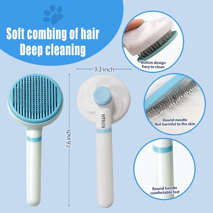 NVNAN 5 Piece Dog Grooming Brush Set - Image 6