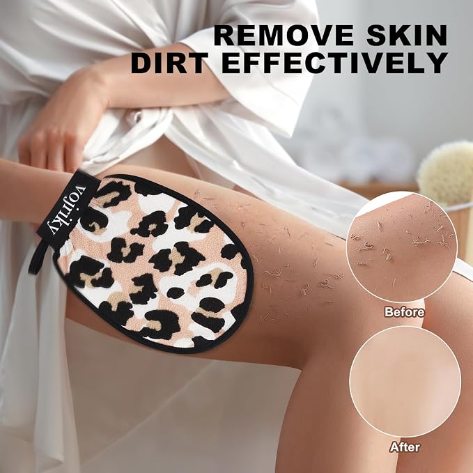 (Leopard Print 1PCS Durable Body Scrub, Dead Skin Remover & Body Scrubber - Image 3