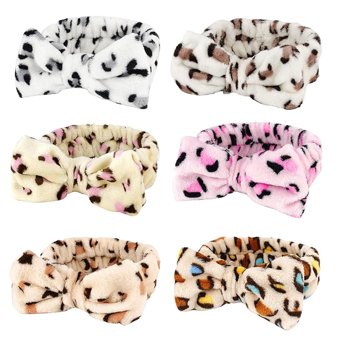 WHAVEL Hairband, 6 Pack Leopard Spa Headband Makeup Headband by Whavel
