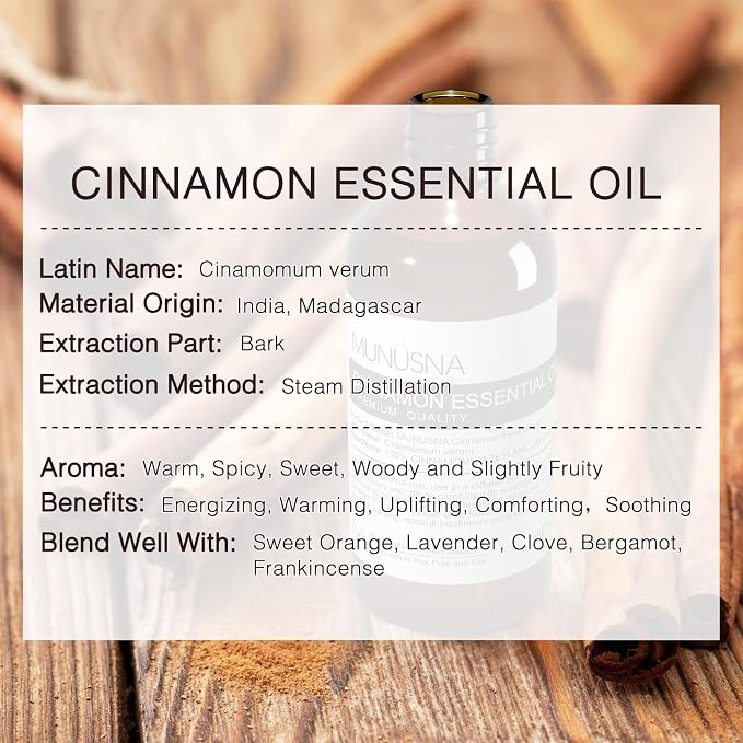 Cinnamon Essential Oil 100ML, 100% Pure Natural Cinnamon Oil Premium Grade - Image 3
