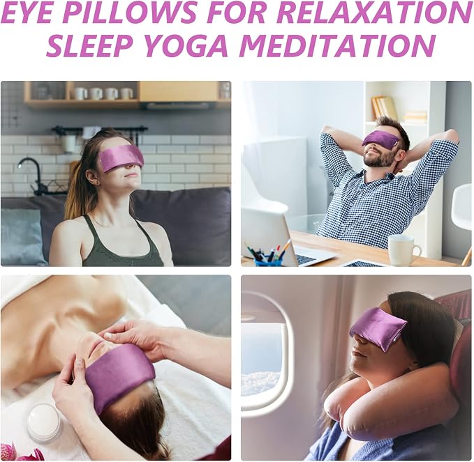 RelaxCoo Lavender Eye Pillow for Relaxation, Weighted Eye Mask Heated for - Image 5