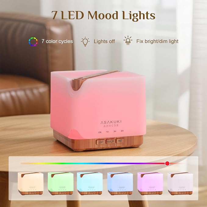 ASAKUKI Essential Oil Diffuser for Home, Large 700 ml Aromatherapy Humidifier - Image 6