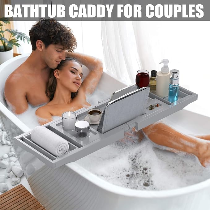 Bathtub Tray Caddy, Expandable Bath Trays - Image 2
