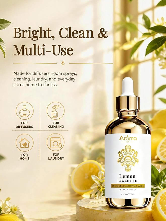 100% Pure Lemon Essential Oil 4 fl oz Thieves Oil Essential Oil - Image 3
