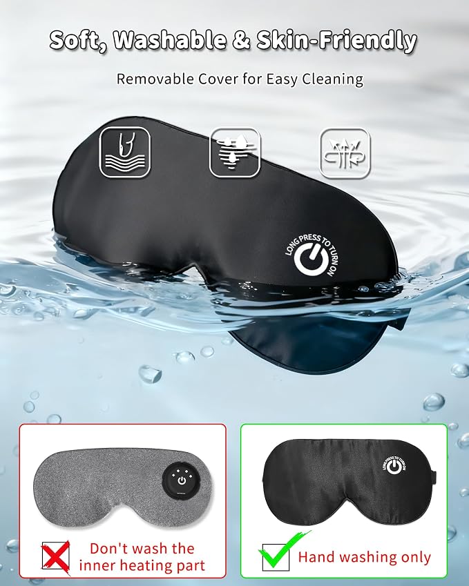 Heated Eye Mask FSA- HSA Eligible Cordless Pure Mulberry Silk Eye Mask - Image 8