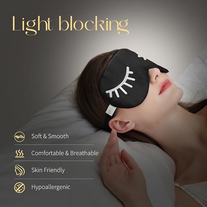 ZIMASILK 100% Natural Silk Sleep Mask Blindfold, Adjustable Super-Smooth Soft - Image 2