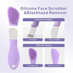 Blackhead Remover & Silicone Face Scrubber, Face Spatula, Facial Cleansing Brush - Image 2