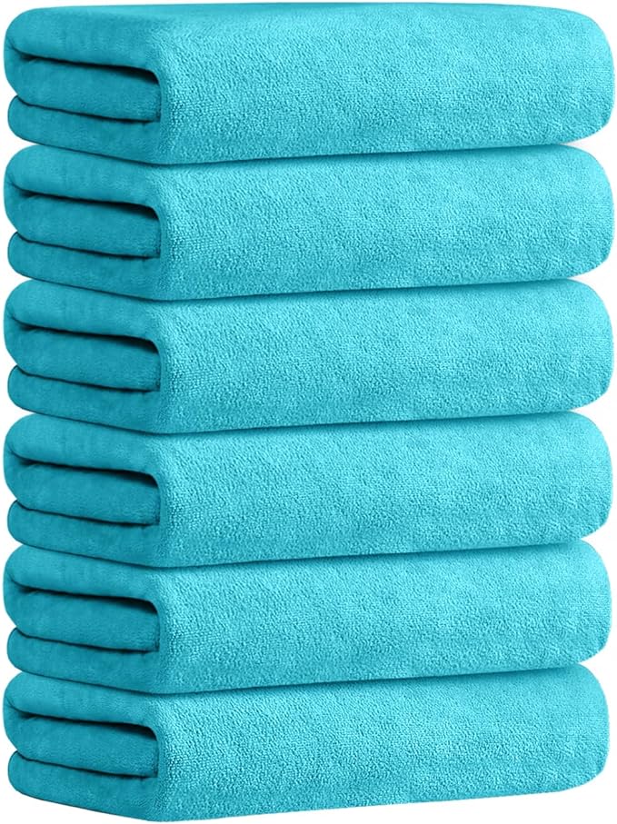 JML Bath Towel, Microfiber Bath Towels Set 6 Pack by JML