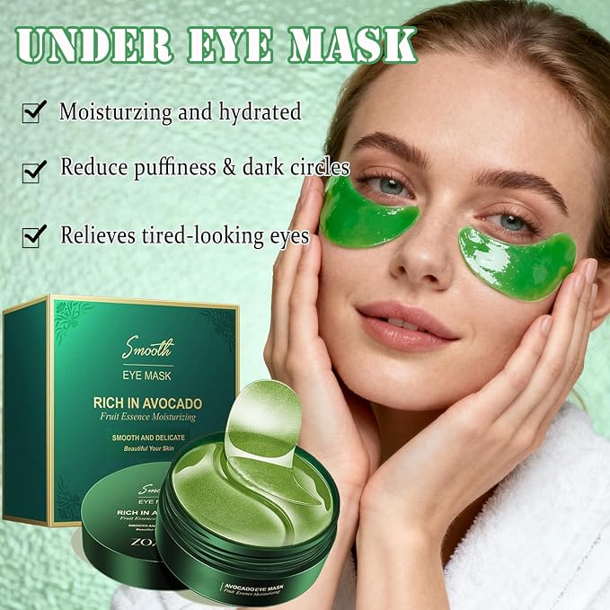 firstfly 60 Pcs Avocado Eye Mask, Under Eye Patches - Image 2