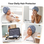 INNELO Luxury Shower Cap for Women Reusable Waterproof, Double Layered Shower - Image 8