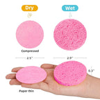 60-Count Compressed Facial Sponges|100% Natural Kickleen Cellulose Cosmetic Spa - Image 3