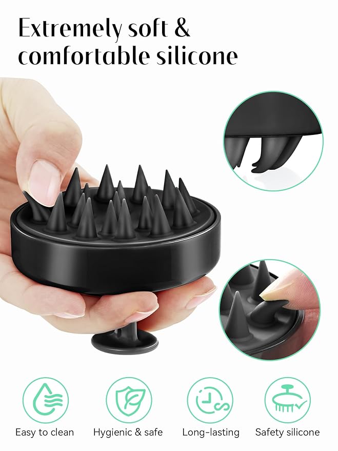 HEETA Scalp Massager Hair Growth, Soft Silicone Scalp Scrubber Shampoo Brush - Image 3