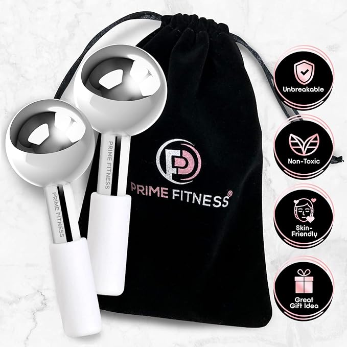Ice Globes for Facials | Unbreakable Steel Cooling Roller | Cryo Sticks for - Image 5