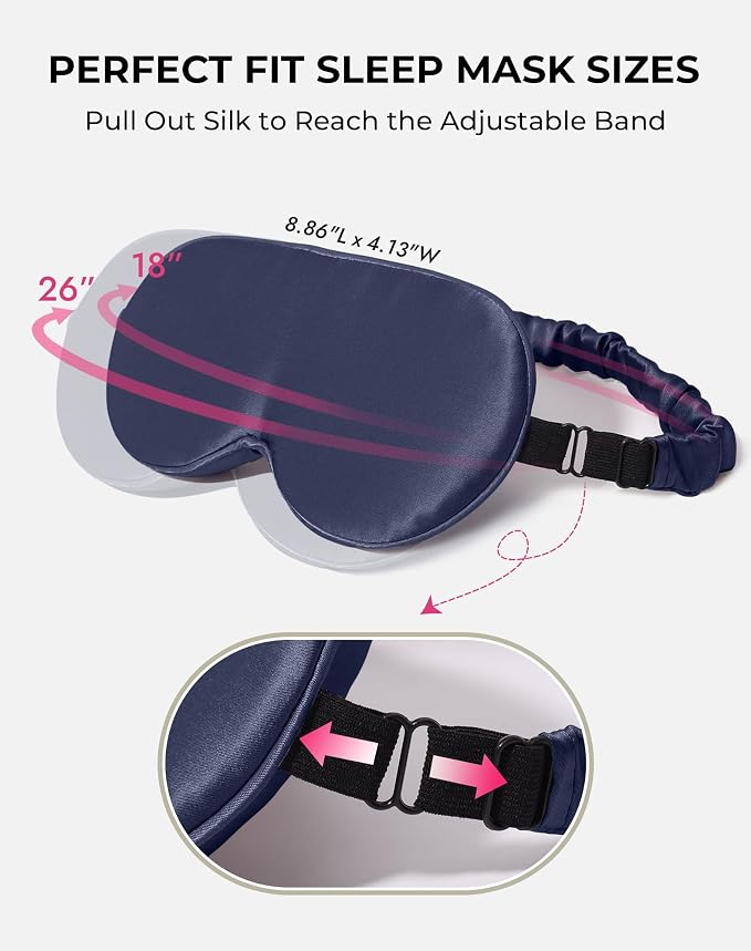 SilkSilky 100% 22 Momme Mulberry Silk Sleep Mask – Upgraded 3D Contoured Eye - Image 4