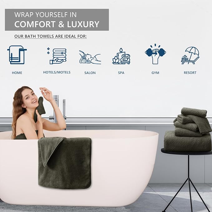 Extra Large Bath Towel Set of 4, Oversized Bath Sheet Super Soft Highly - Image 6
