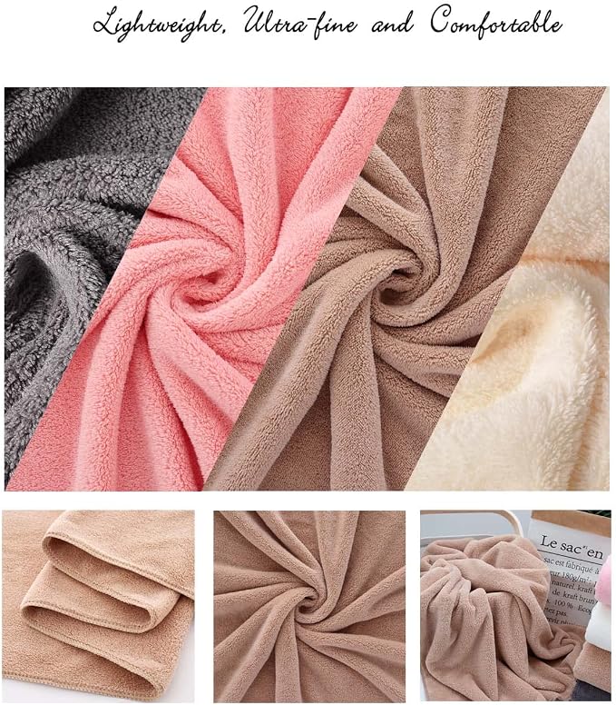 Lumimi Towels 3 Piece Very Soft Microfiber Bath Towel Set Super Absorbent Light - Image 6