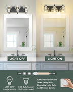 Bathroom Light Fixtures, 3-Light Black and Brushed Nickel Bathroom Vanity Light - Image 4
