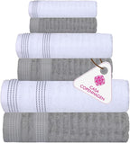 CASA COPENHAGEN Elegance 6Pcs 100% Egyptian Cotton Large Designer Towels Gift by CASACOPENHAGEN