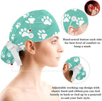Adjustable Brown Dachshund Dog Blue Surgical Scrub Cap - Image 3