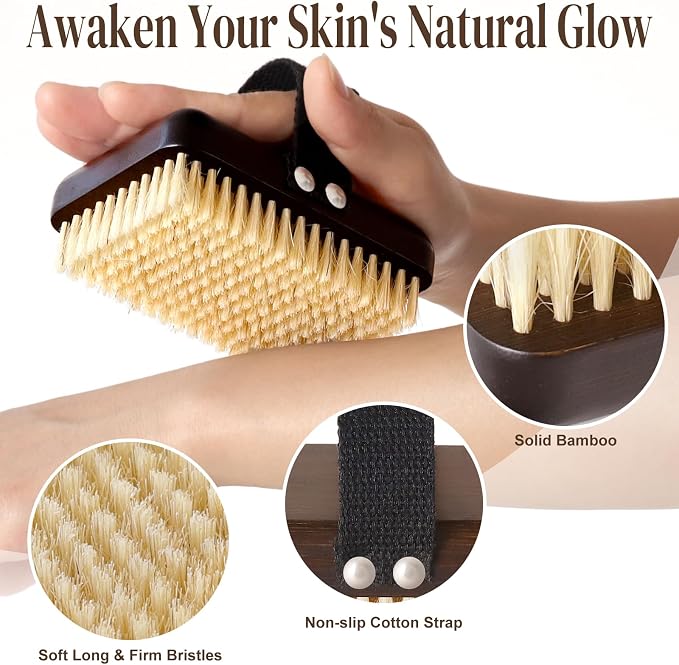 Dry Brushing Body Brush, Azymi Shower Brush - Image 2