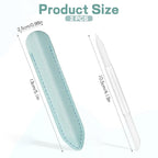 2Pcs Glass Cuticle Pusher with Leather Case, Dual Ended Cuticle Remover Tool - Image 2