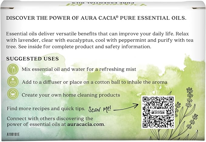Aura Cacia Discover Essential Oils Kit, Eucalyptus, Peppermint & Tea Tree Oils - Image 2