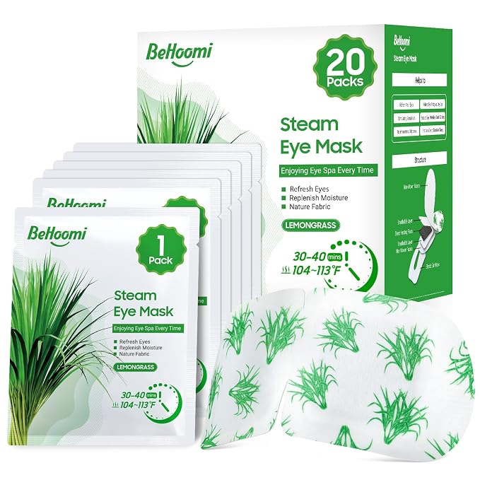 BeHoomi Steam Eye Mask, Self Heating Disposable SPA Warm Compress by BeHoomi