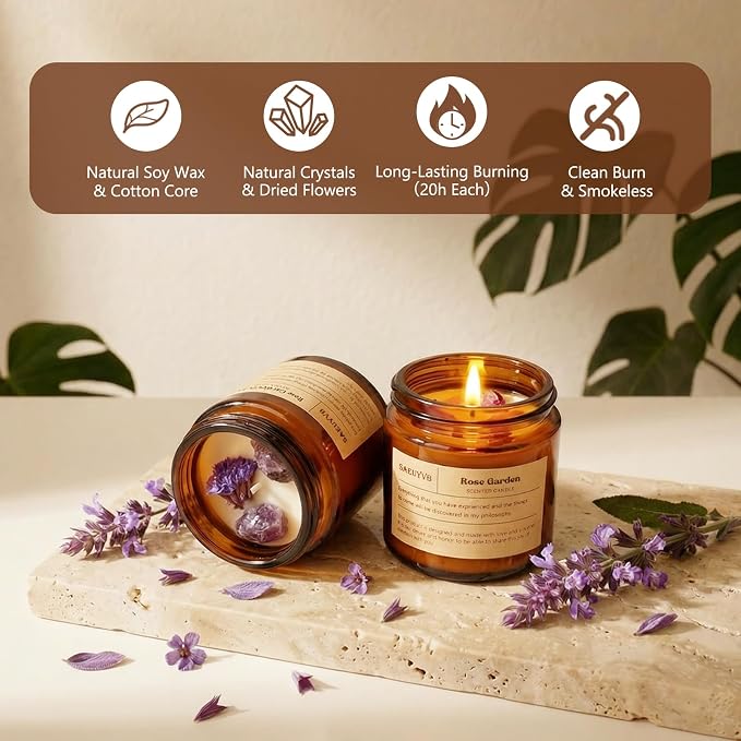 24 Pack Scented Candles for Home, 3.5oz Crystal Soy Candles-Long Burning Time - Image 2