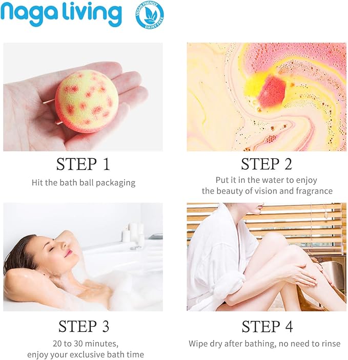 Bath Bombs Gift Set, 10 Organic Bubble Bombs, - Image 7