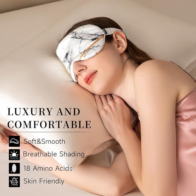 THXSILK Sleep Mask 100% 19 Momme Pure Mulberry Silk Super Smooth Cooling - Image 4