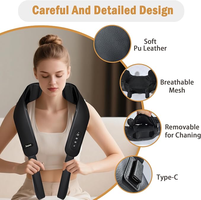 Joyset Neck Massager with Heat, Cordless Shiatsu Neck Massager - Image 3