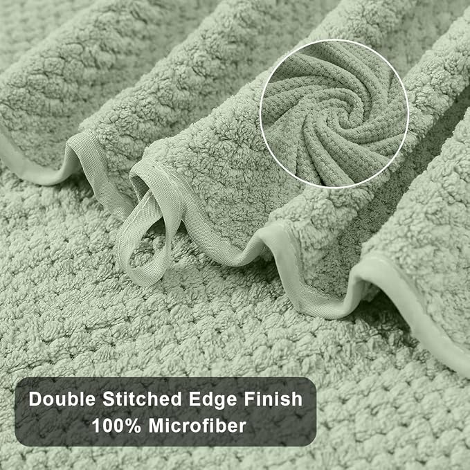 8-Piece Green Bath Towels Set, 2 Oversized Large Bath Towels Sheet, 2 Hand - Image 9