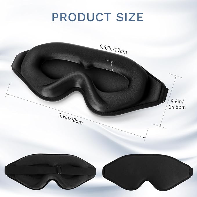 FlyCoco 99% Fully Block Out Light Eye Sleep Mask, 3D Deep Contoured Eyes Cover - Image 2