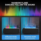 Colorful Flame Air Aroma Diffuser Humidifier, Dynamic Fire Flame Sound Pickup - Image 2