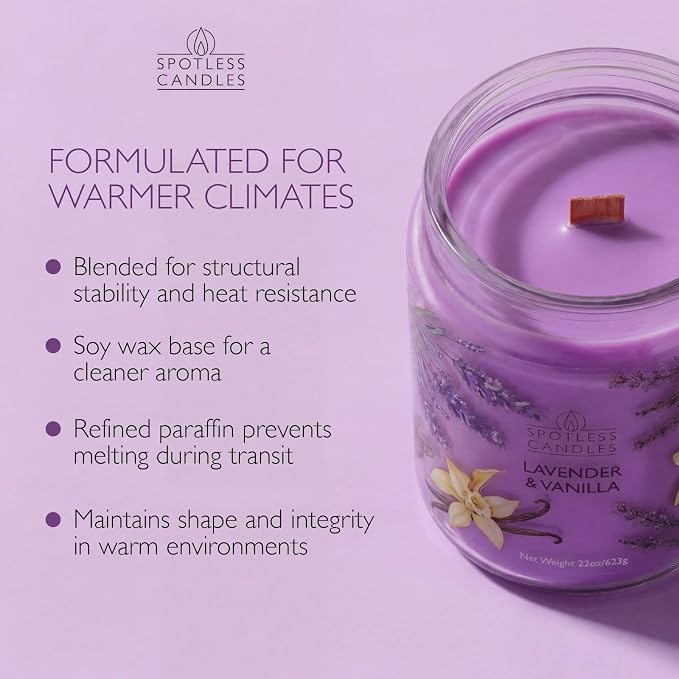 Spotless Leopard Vanilla & Lavender Candle 22oz Glass Jar - Image 5