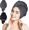 HOMEXCEL 2 Pack Large Microfiber Hair Towels Waffle Weave- 40 x 26.5 inches by HOMEXCEL