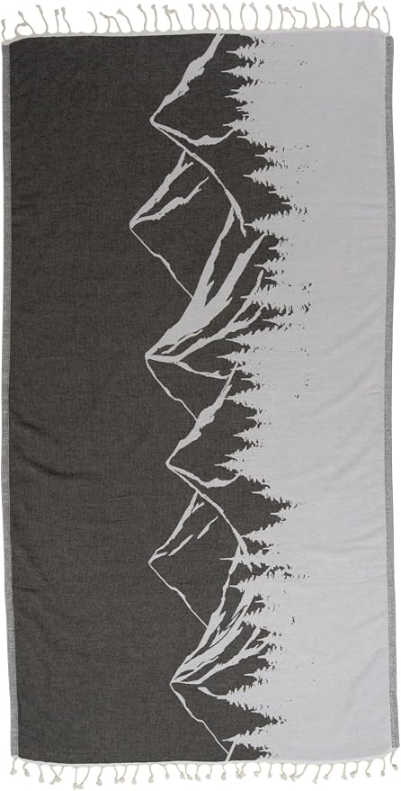 InfuseZen Turkish Towel with Mountain Landscape – 100% Organic Turkish Cotton by InfuseZen