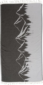 InfuseZen Turkish Towel with Mountain Landscape – 100% Organic Turkish Cotton by InfuseZen