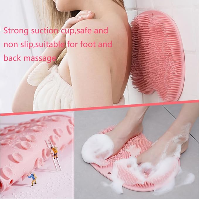 Shower Foot and Back Scrubber Mat, Wall Mounted Shower Foot Scrubber - Image 4