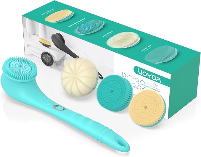VOYOR Electric Body Brush Back Scrubber Silicone Body Scrubber Two-Way Rotating by VOYOR