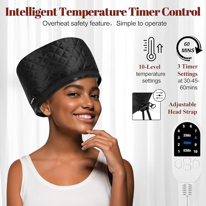 TEPENAR Hair Steamer for Deep Conditioning: Upgraded Heat Cap - Image 4