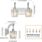 Modern Bathroom Vanity Light, 2-Light Chrome Wall Sconce - Image 4