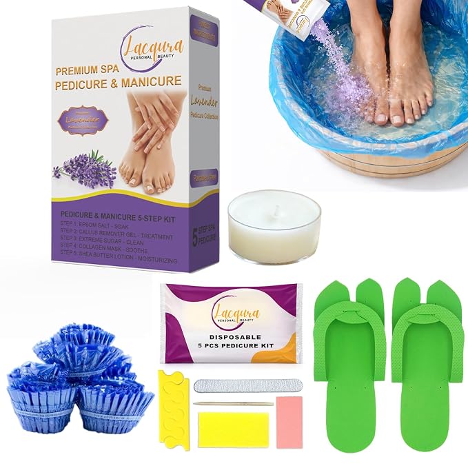 Deluxe 6 Step Pedicure Kit by Lacqura