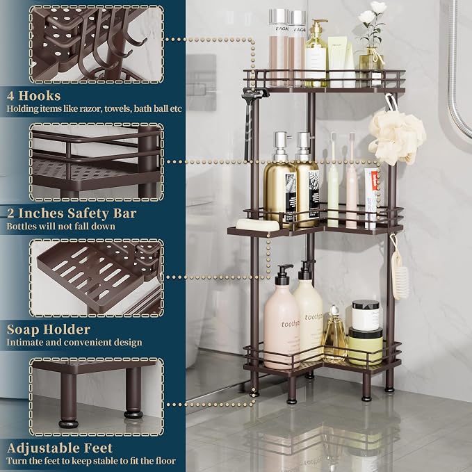 Consumest Corner Shower Caddy Standing - Image 3