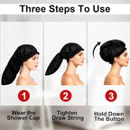 ELEBOX Extra Large Shower Cap for Braids/Curly Hair/Dreadlock | Reusable - Image 8
