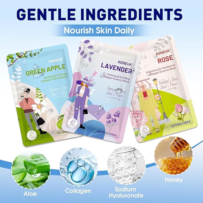 54 Pack Bulk Sheet Face Masks Skincare, Hydrating and Moisturizing Face Mask - Image 4