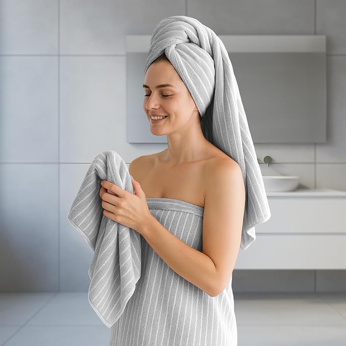 REDKISS Ultra Soft Bath Towels Set of 6 Large 35"x70" | 100% Microfiber - Image 2