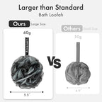 AmazerBath Charcoal Loofah Sponge, Shower Loofah 60g/PCS - Image 5